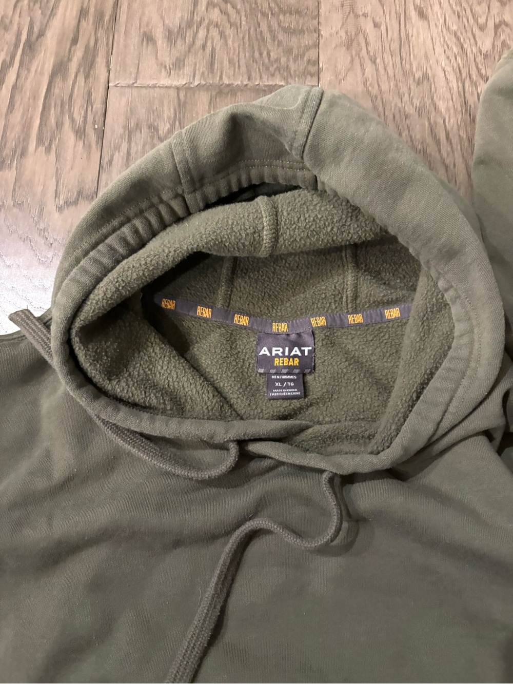 Ariat Rebar Olive Green Hoodie with White Skull Work Graphic Born for This - Picture 7 of 8